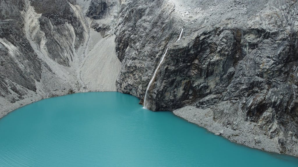 Aerial View of the Lake 69 near Huaraz, Peru